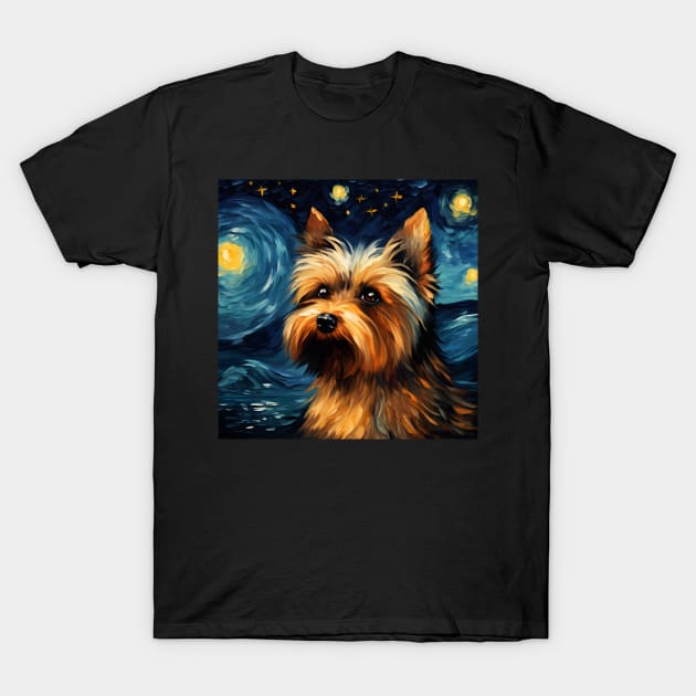 Yorkshire Terrier Night T-Shirt by NatashaCuteShop